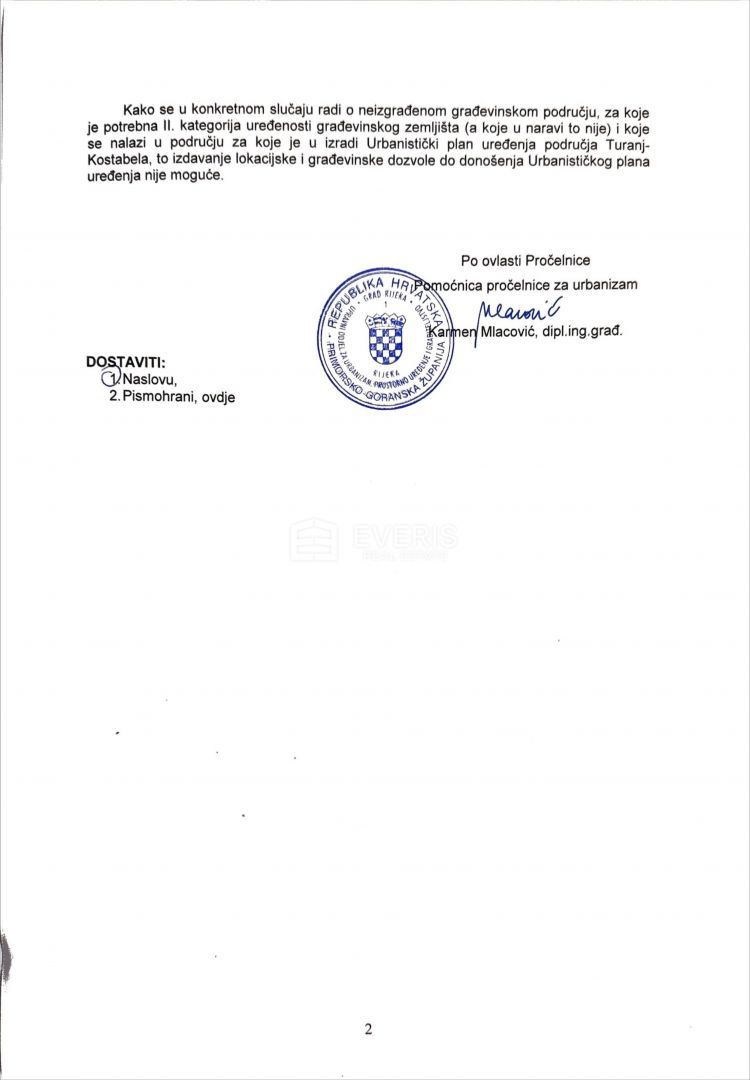 Rijeka, Bivio, sopra l’Hotel Hilton Costabella, 4.100m2