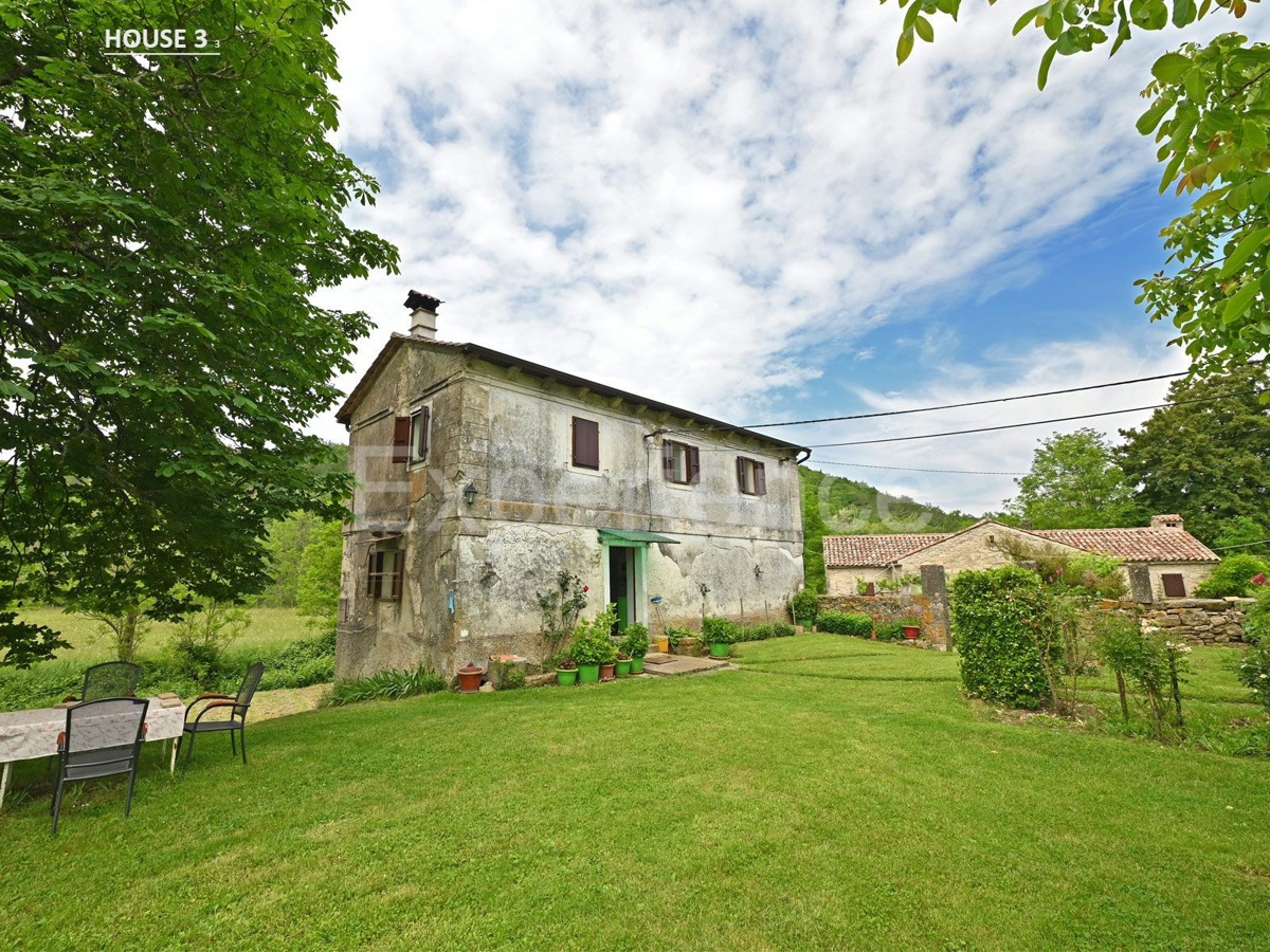 Villaggio istriano privato – 4 case, 3,4 ha + terreno edificabile, infrastrutture