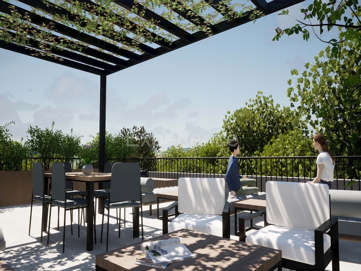 Parenzo, appartamento esclusivo, 2 camere, terrazza, 5 km mare