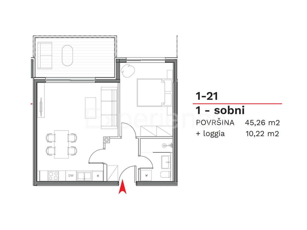 ISTRIA, Umago - appartamento con ampio balcone (10,22 m²), 1. piano, ASCENSORE!