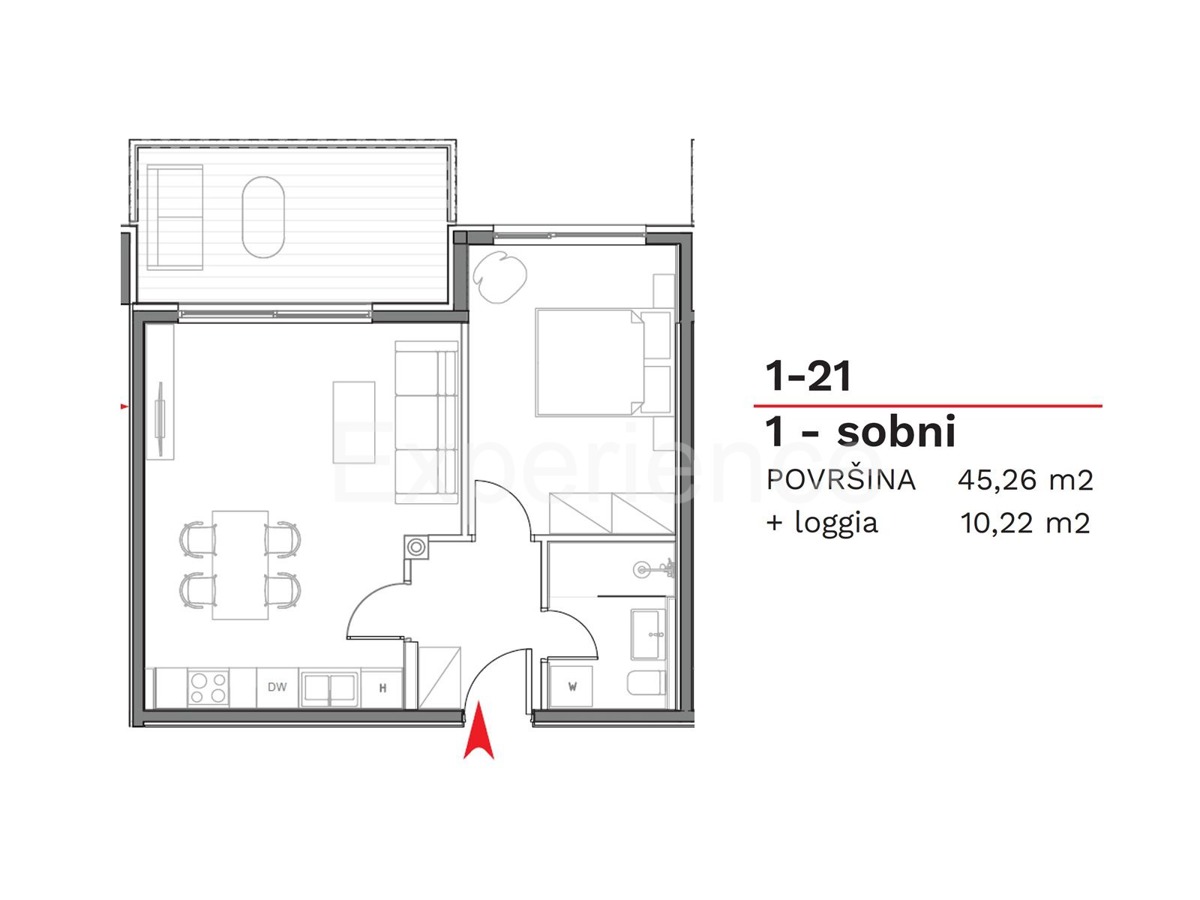 ISTRIA, Umago - appartamento con ampio balcone (10,22 m²), 1. piano, ASCENSORE!