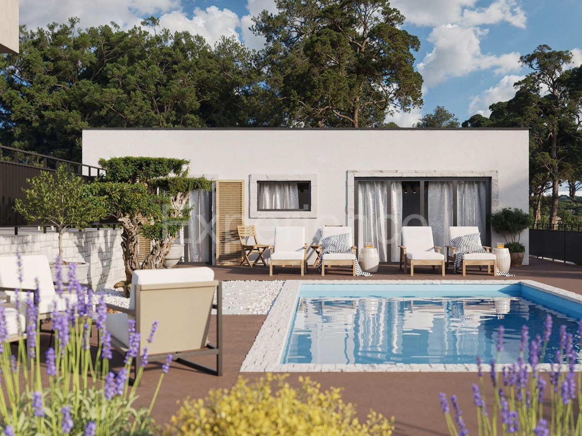 ISTRIA, Visinada: Elegante villa moderna nella fase di costruzione ROH-BAU!