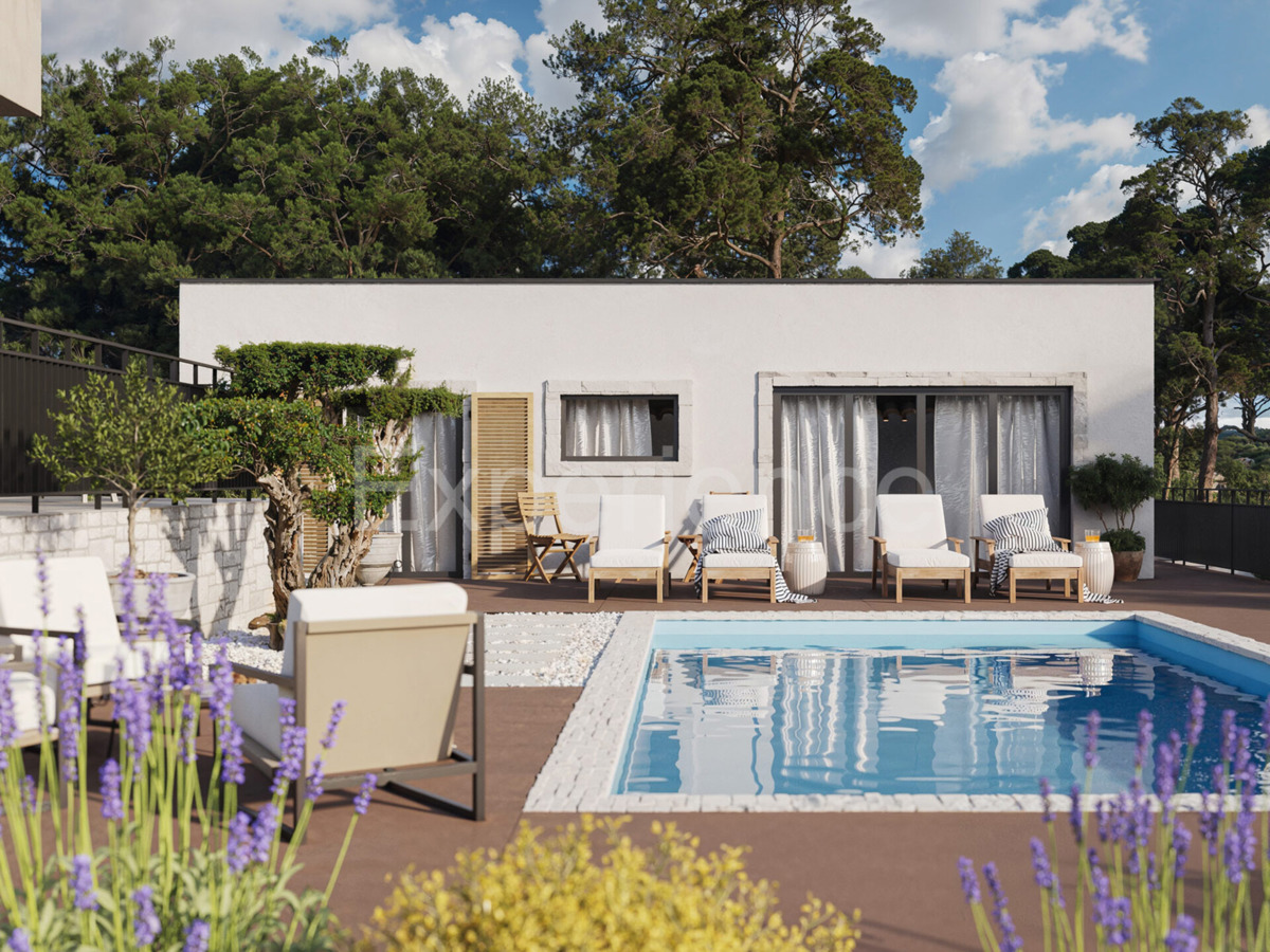 ISTRIA, Visinada: Elegante villa moderna nella fase di costruzione ROH-BAU!