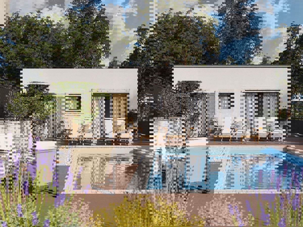 ISTRIA, Visinada: Elegante villa moderna nella fase di costruzione ROH-BAU!