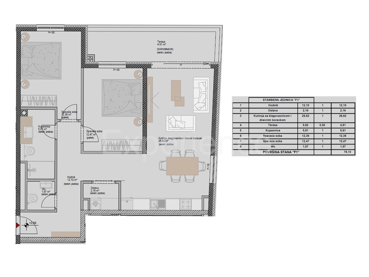 ISTRIA, Parenzo – cca. 1.300 m dal mare, appartamento al 1. piano dell'edificio, ASCENSORE
