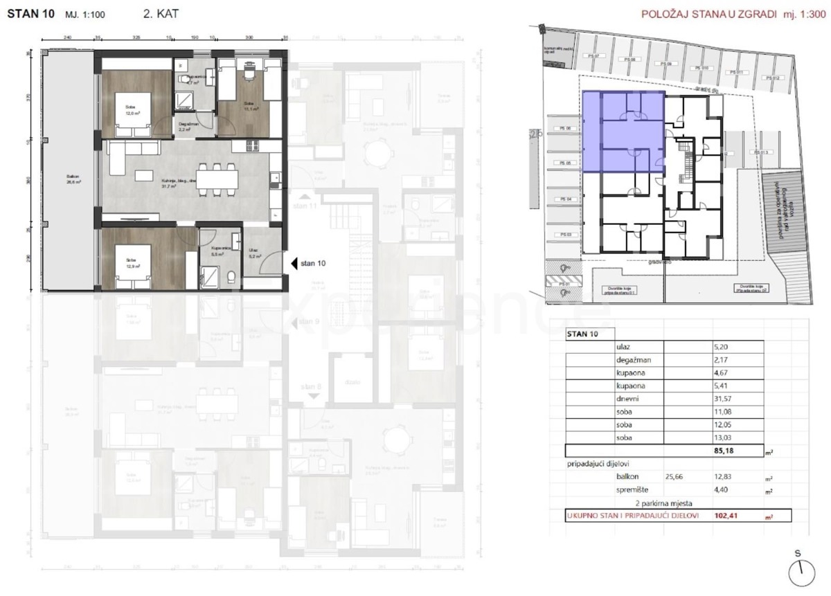 ISTRIA, Tar – appartamento in un nuovo edificio con un spazioso terrazzo, 2. piano