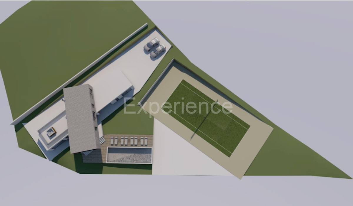 Buzet: Terreno edificabile con progetto di una VILLA DI LUSSO e campo da tennis