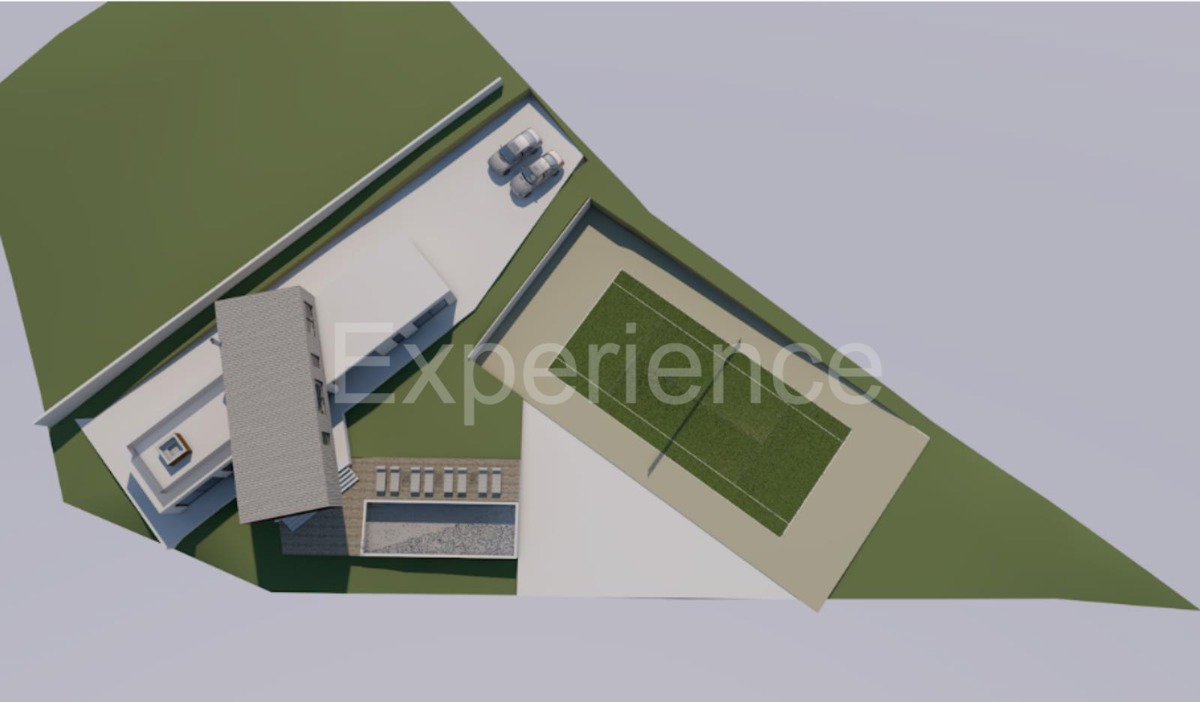 Buzet: Terreno edificabile con progetto di una VILLA DI LUSSO e campo da tennis