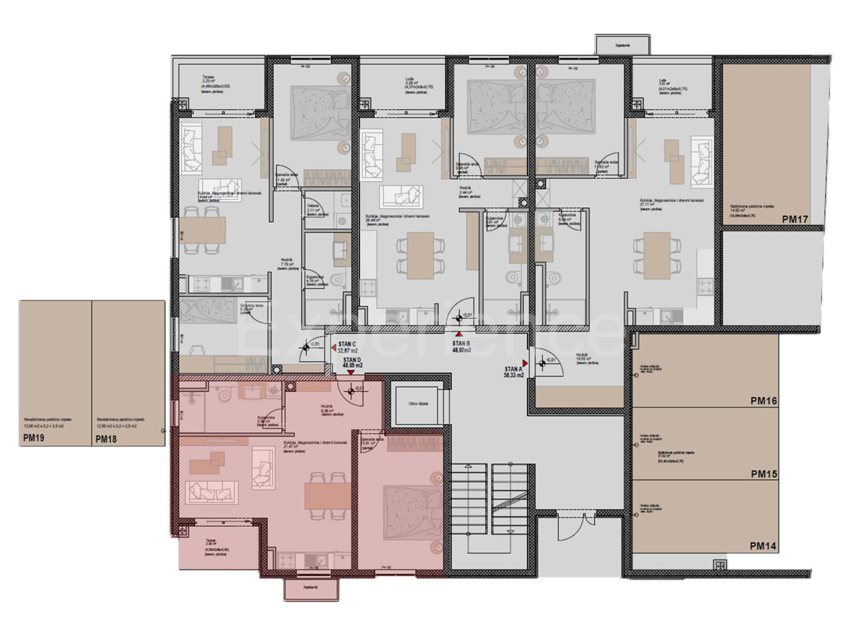 ISTRIA, Parenzo - cca. 1.300 m m dal mare, appartamento al piano terra dell'edificio
