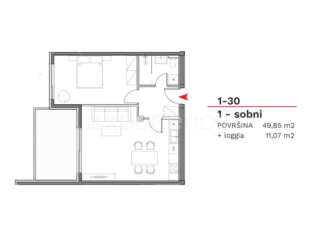 ISTRIA, Umago - appartamento con spazioso balcone (11,07 m2), 1. piano, ascensore
