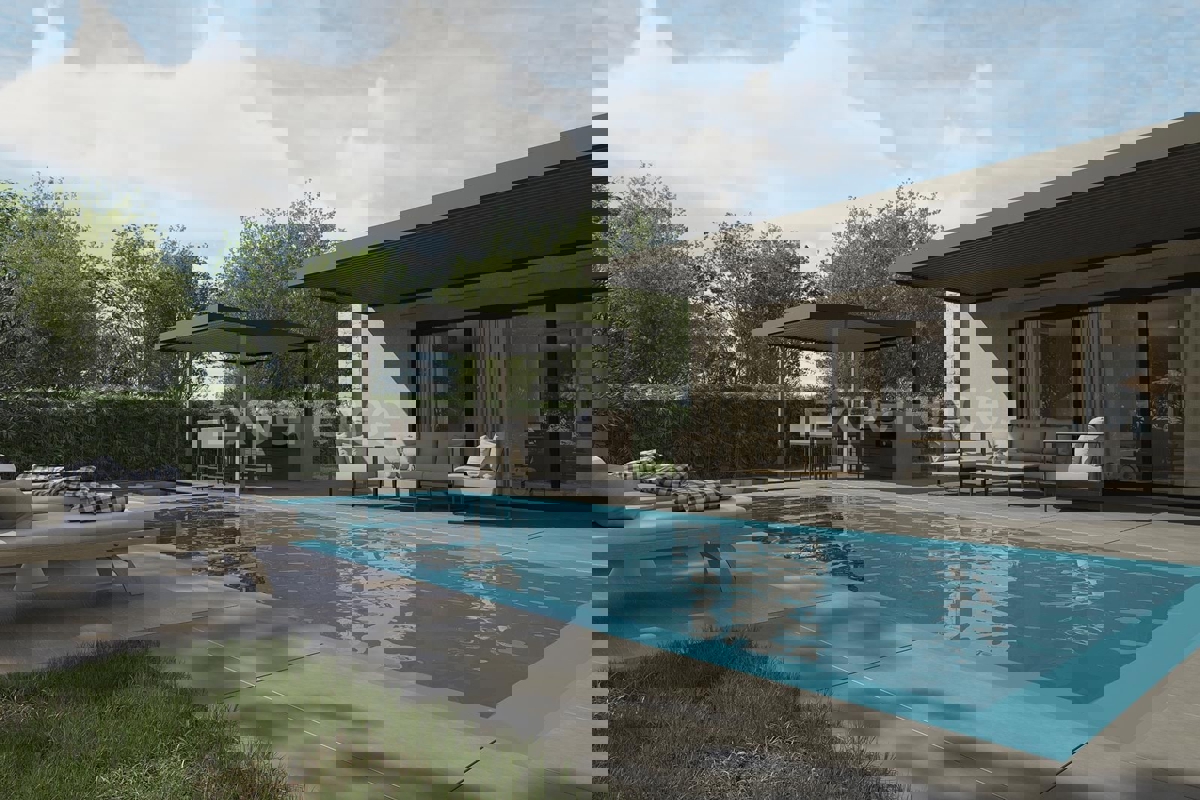 Vicino a Parenzo, 5 km - terreno edificabile con PERMESSO DI COSTRUZIONE