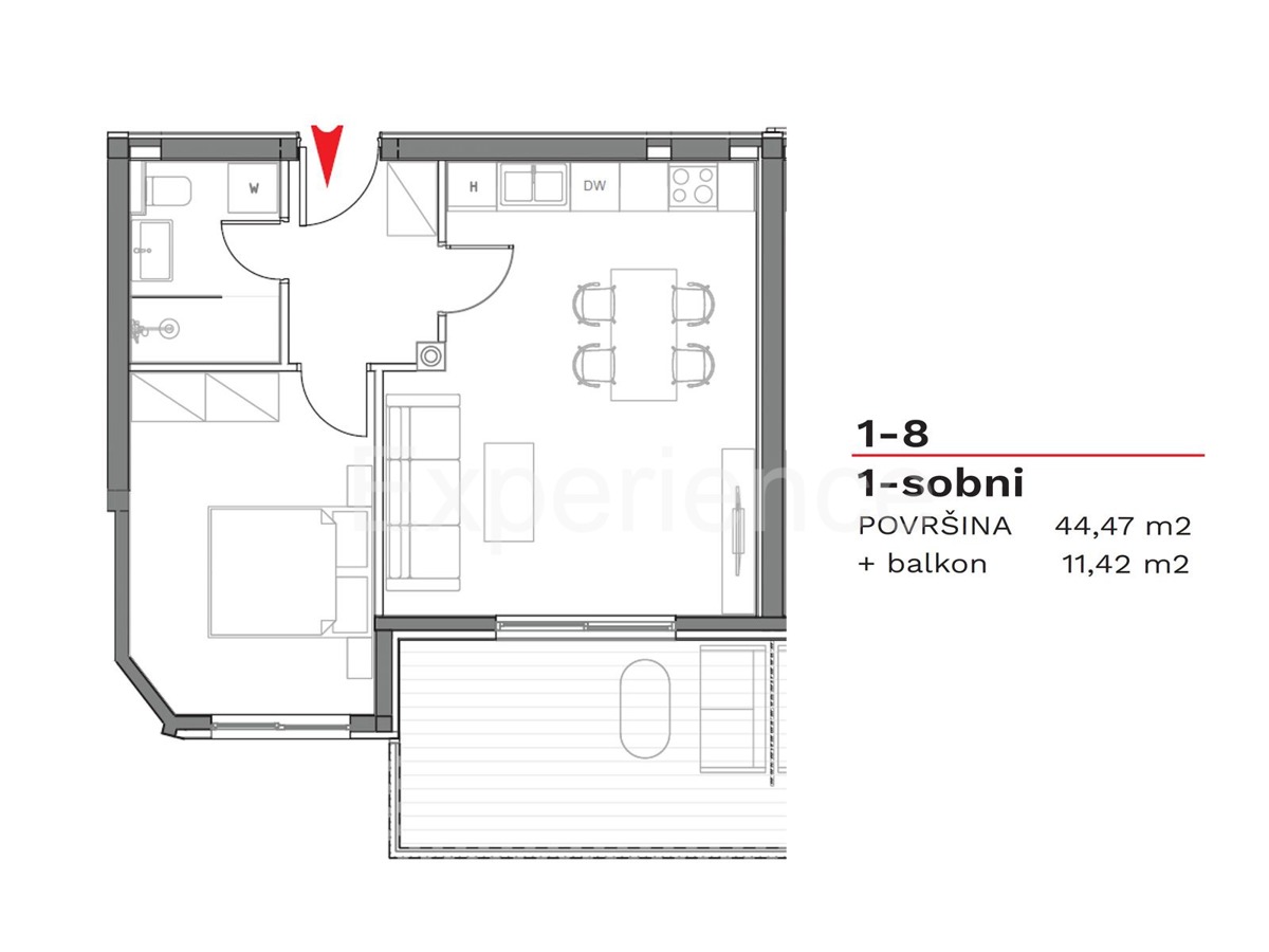 ISTRIA, Umago - appartamento con spazioso balcone (11,42 m²), 1. piano, ASCENSORE!