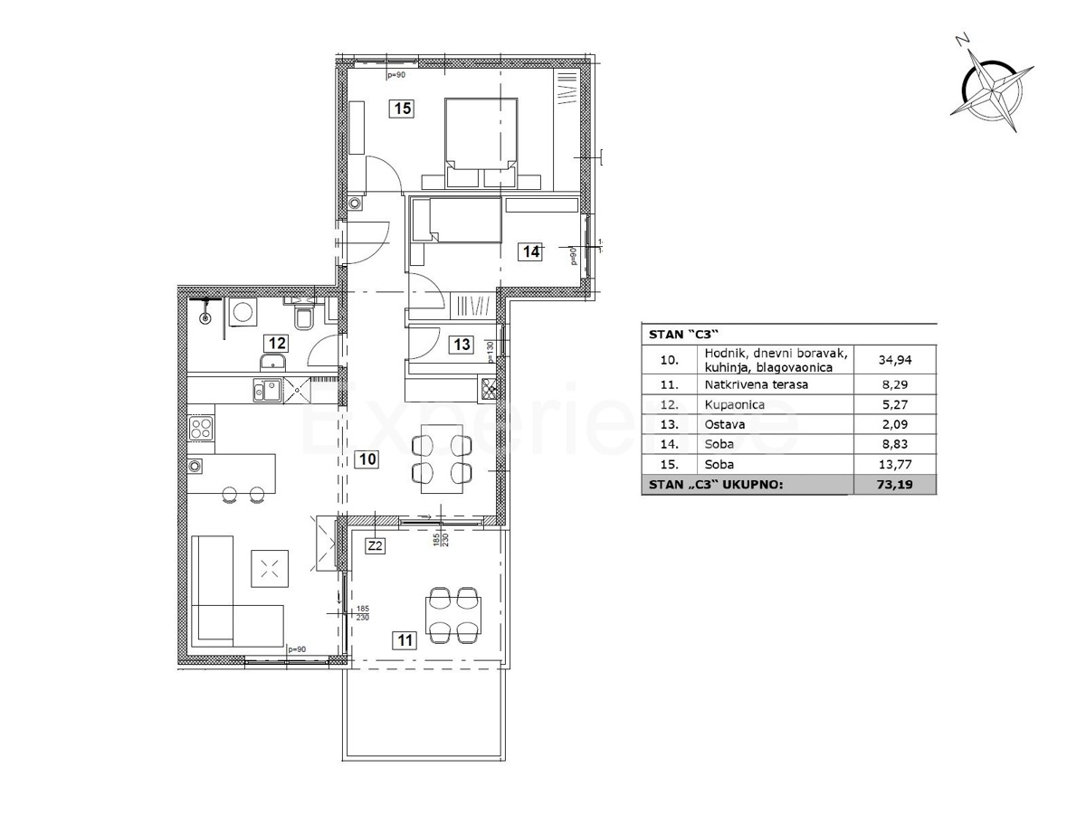Vabriga - appartamento in un nuovo edificio con TERRAZZA SUL TETTO, 3. piano, ASCENSORE