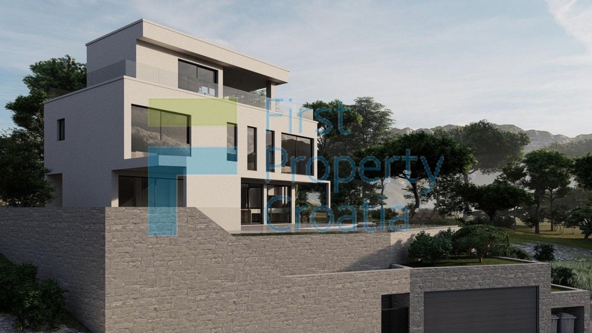 BR1718 - Prostrana vila urbanog dizajna, otok Brač, na prodaju