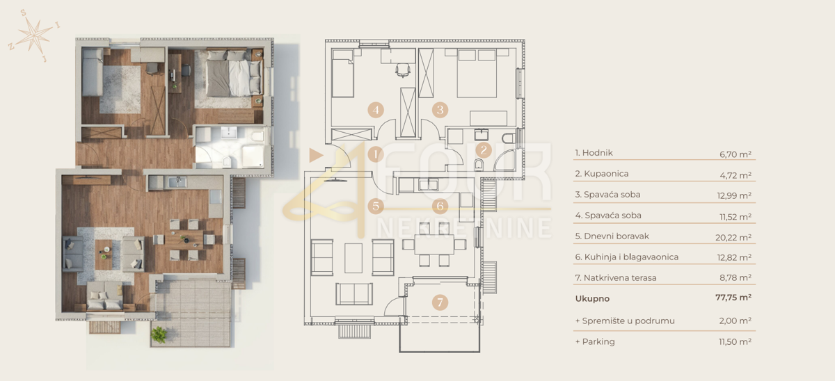Saršoni, Viškovo, 77,75m2