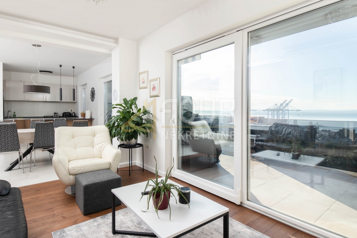 fiume, Turnić, 3s+db, 114.75m2, terrazza, vista sul mare