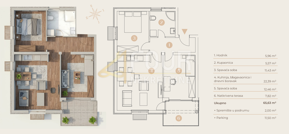 Saršoni, Viškovo, 65,63m2