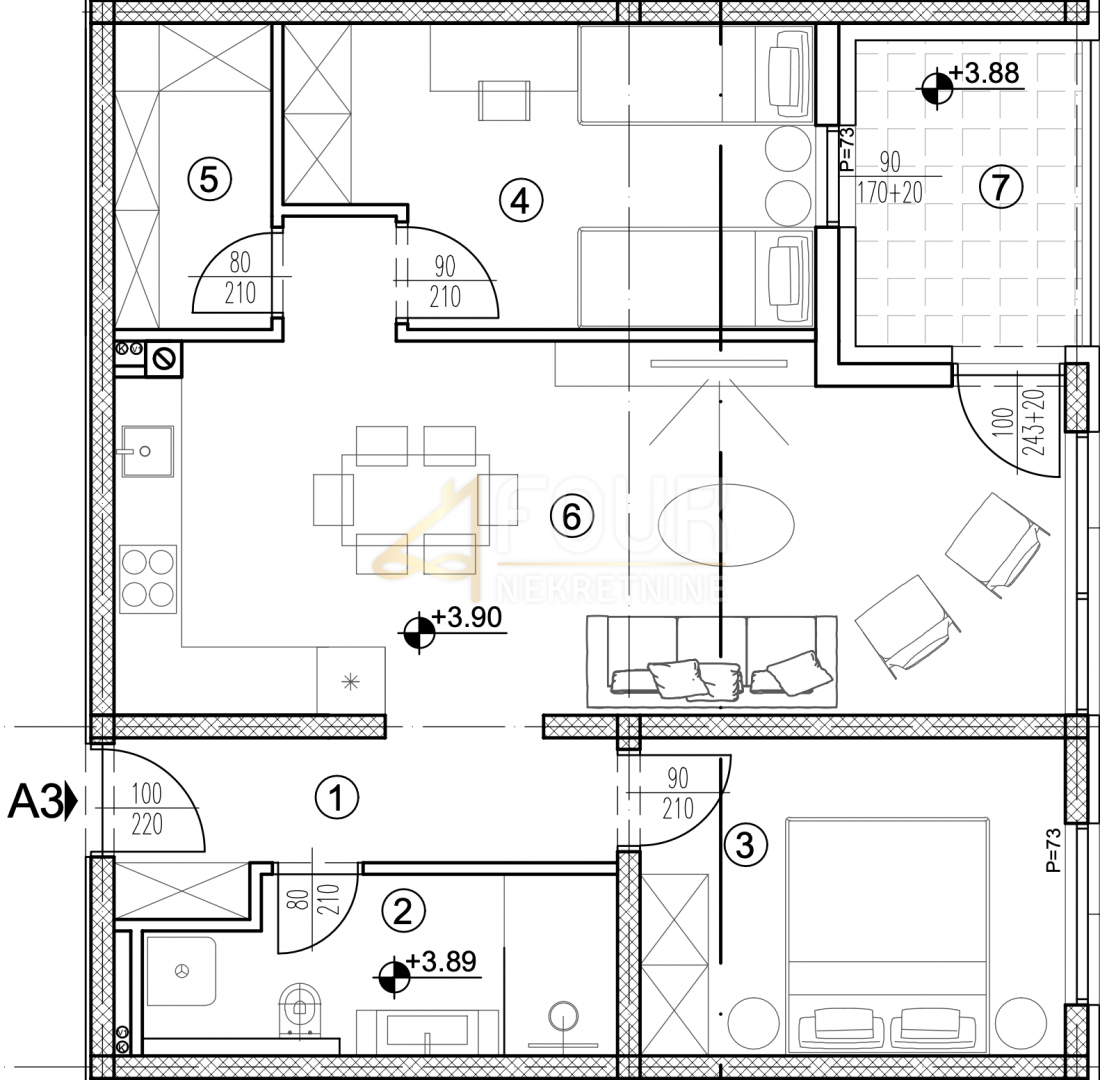 Srdoči, Rijeka, 65,49m2