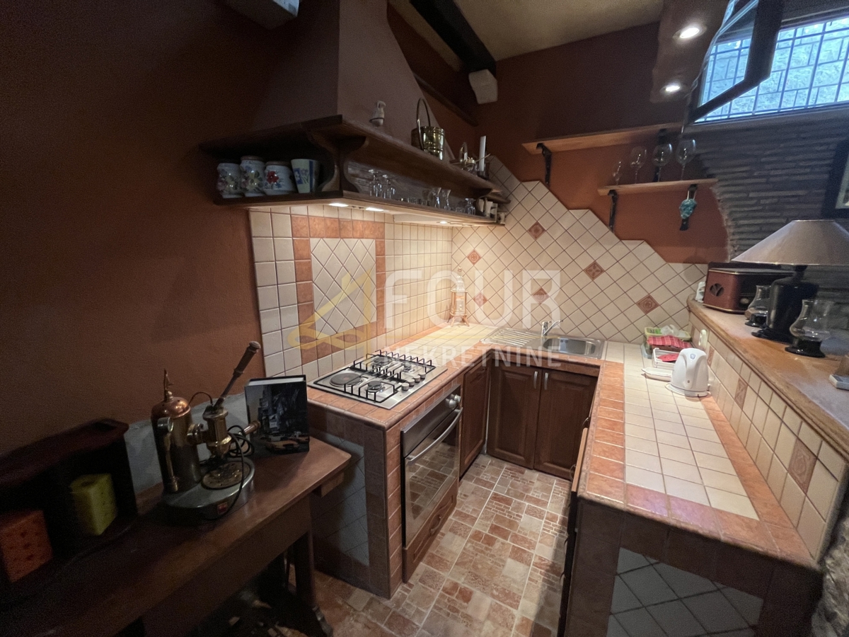 Istria, Rovigno, monolocale con camera da letto e soggiorno con cucina e terrazza arredata.