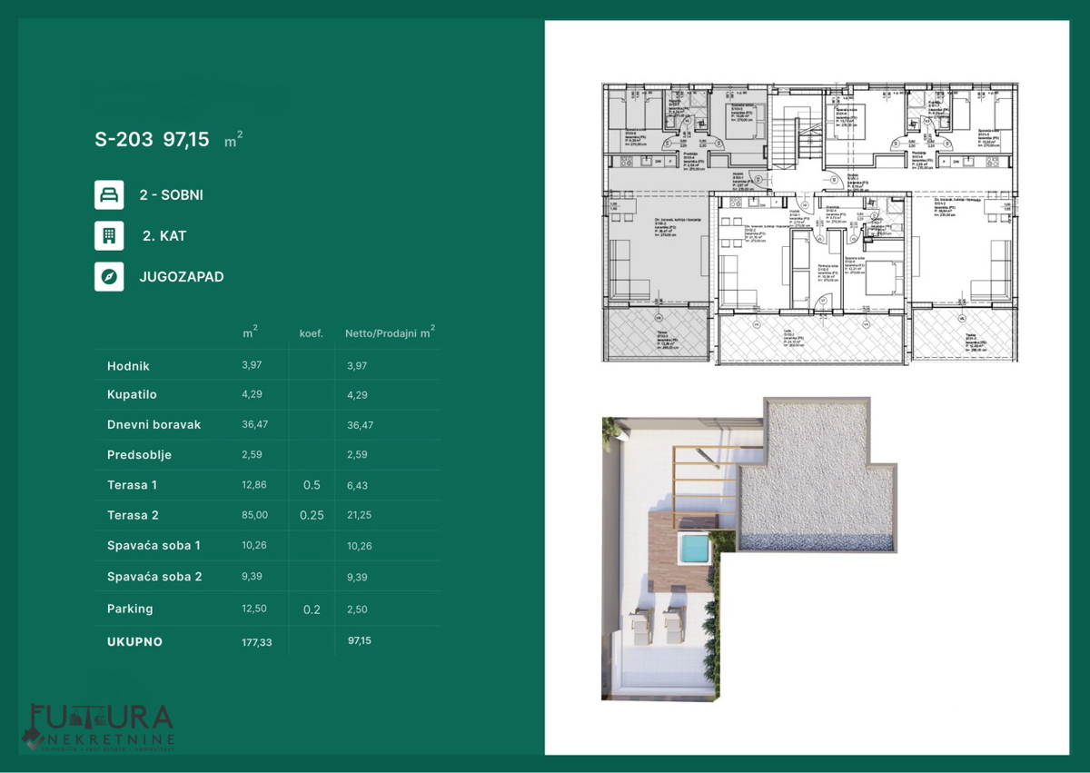 ZADAR - PRIVLAKA, APPARTAMENTO 97,15 M2, VENDITA, TERRAZZA PANORAMICA, VISTA, POSIZIONE!!!