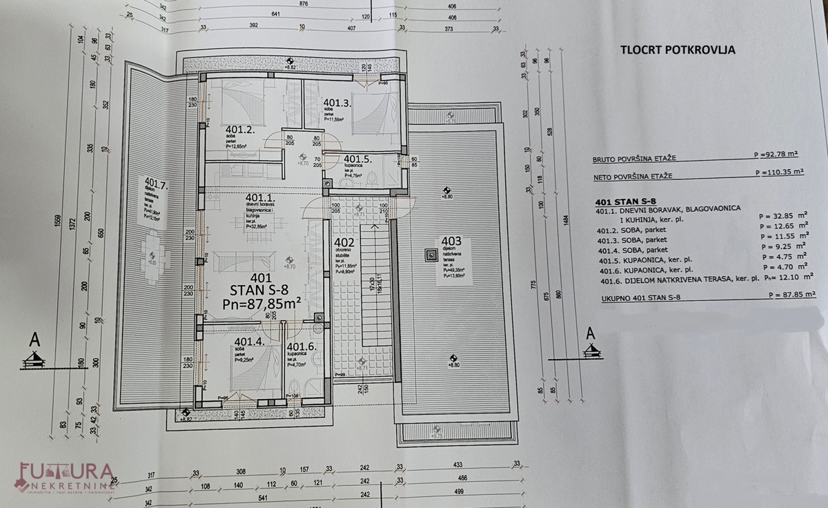PAG - MANDRE, APPARTAMENTO 90,85 M2, VENDITA, TERRAZZA SUL TETTO, VISTA, NUOVO, POSIZIONE!!!