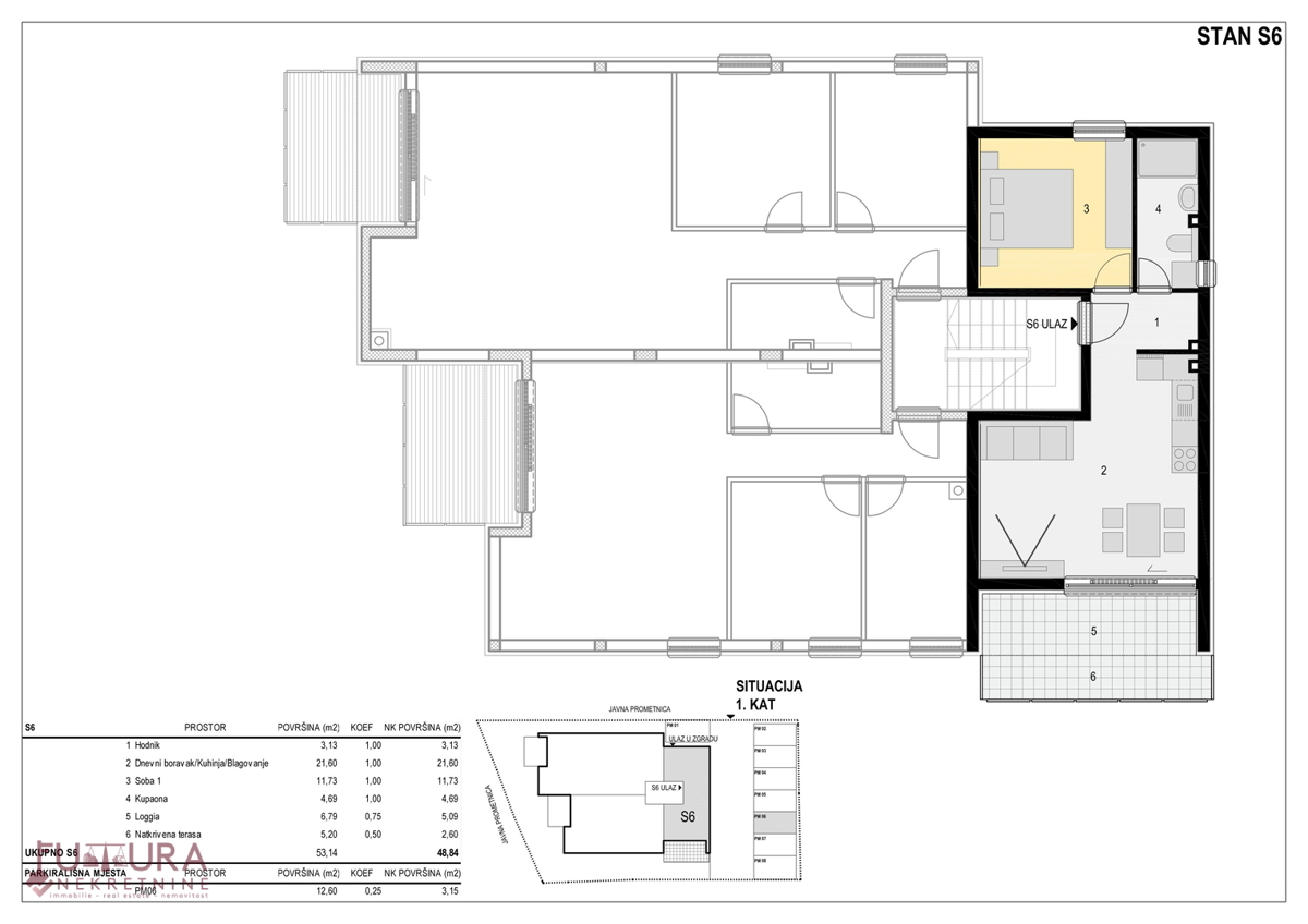 PAG - MANDRE, APPARTAMENTO 41,76 M2, VENDITA, PRIMA FILA, VISTA APERTA, GIARDINO!!
