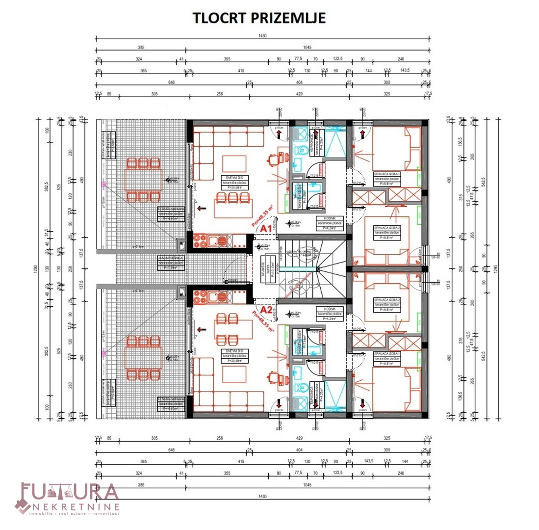 PAG - MANDRE, APPARTAMENTO 72,27 M2, VENDITA, GIARDINO, NUOVO, POSIZIONE!!!