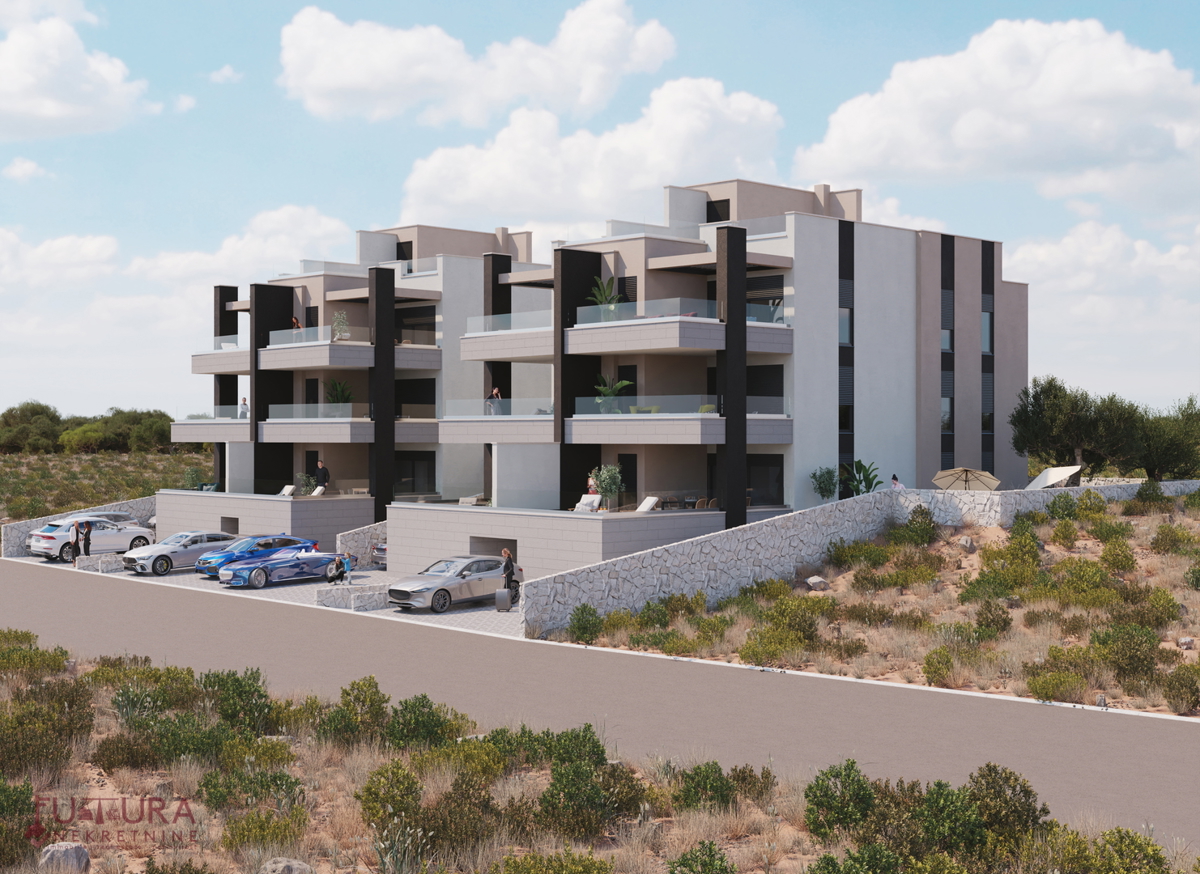 PAG - ŠIMUNI, APPARTAMENTO 107,55 M2, VENDITA, NUOVO, GIARDINO, VISTA, POSIZIONE!!