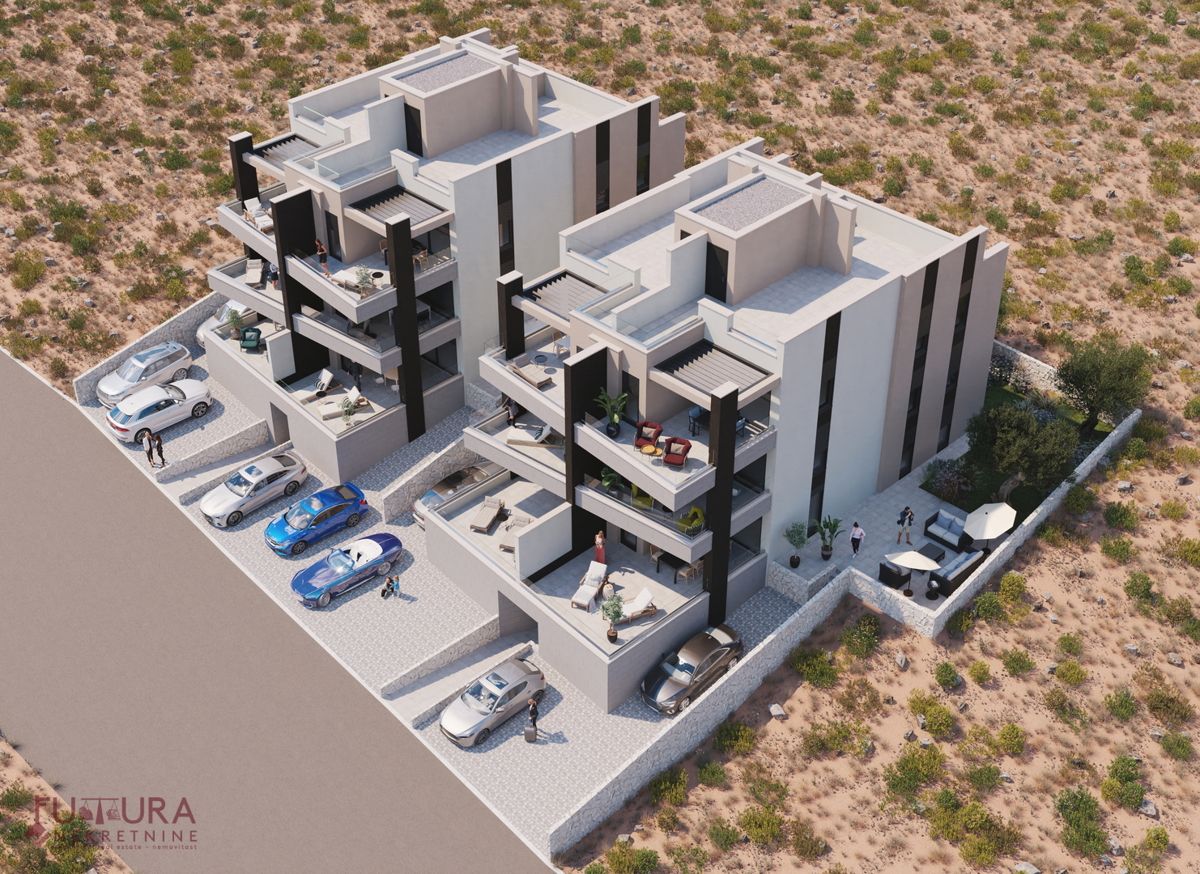 PAG - ŠIMUNI, APPARTAMENTO 107,55 M2, VENDITA, NUOVO, GIARDINO, VISTA, POSIZIONE!!