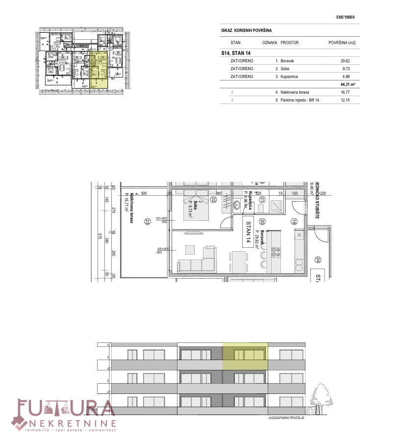 PAG - POVLJANA, APPARTAMENTO 44,31 M2, VENDITA, VISTA, NUOVO, POSIZIONE!!!