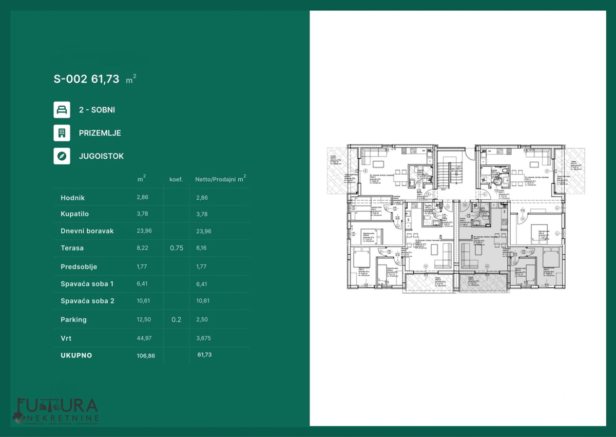 ZADAR - PRIVLAKA, APPARTAMENTO 61,73 M2, VENDITA, NUOVO, GIARDINO, POSIZIONE!!!