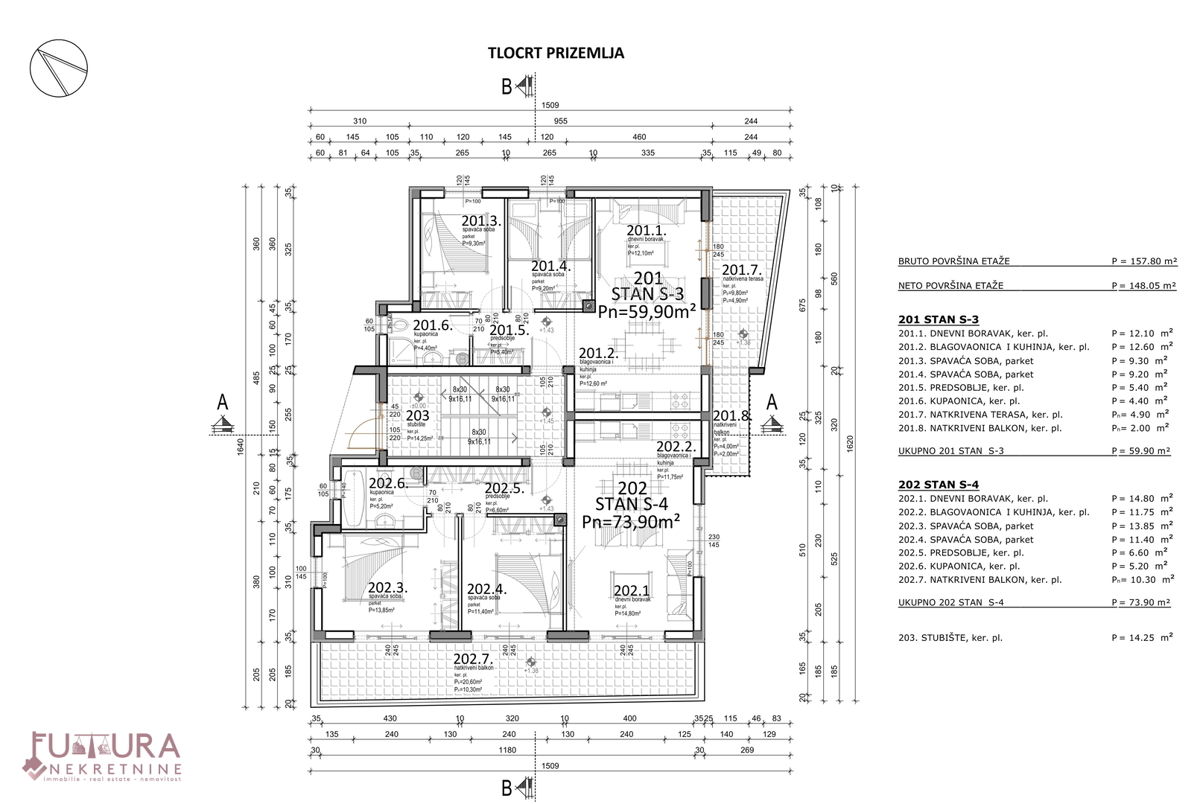 PAG - MANDRE, APPARTAMENTO 62,9 M2, VENDITA, NUOVO, POSIZIONE!!