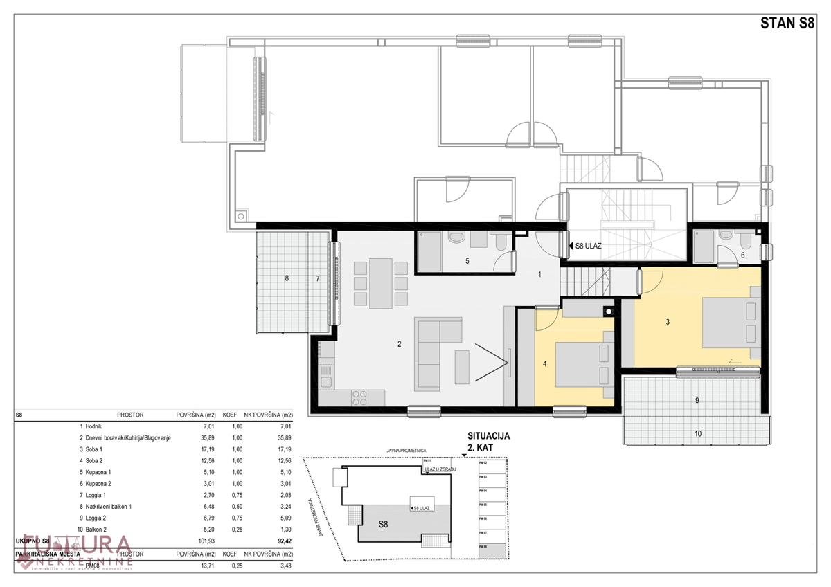 PAG - MANDRE, APPARTAMENTO 131,72 M2, VENDITA, PRIMA FILA, VISTA APERTA, GIARDINO, TERRAZZA SUL TETTO!!!