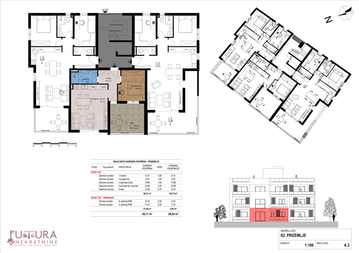 ZADAR - CRVENE KUĆE, APPARTAMENTO 101,67 M2, VENDITA, GIARDINO, NUOVO!