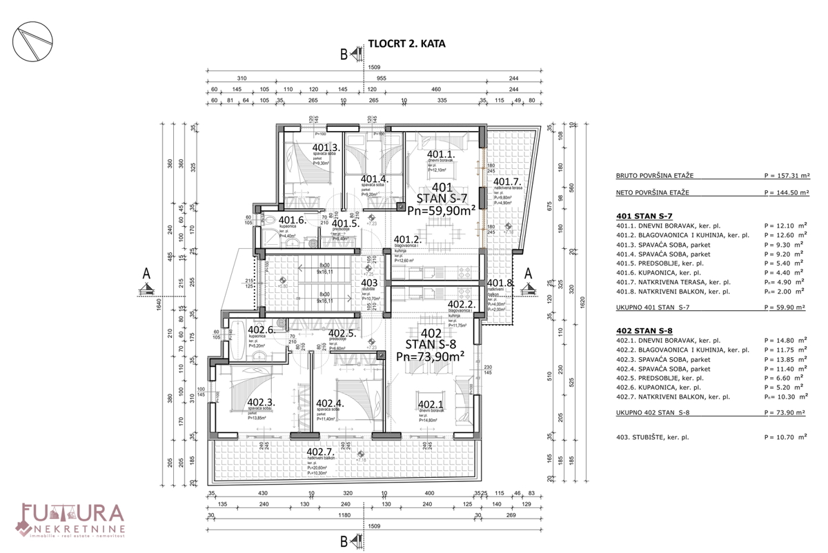 PAG - MANDRE, APPARTAMENTO 62,9 M2, VENDITA, NUOVO, VISTA, POSIZIONE!!