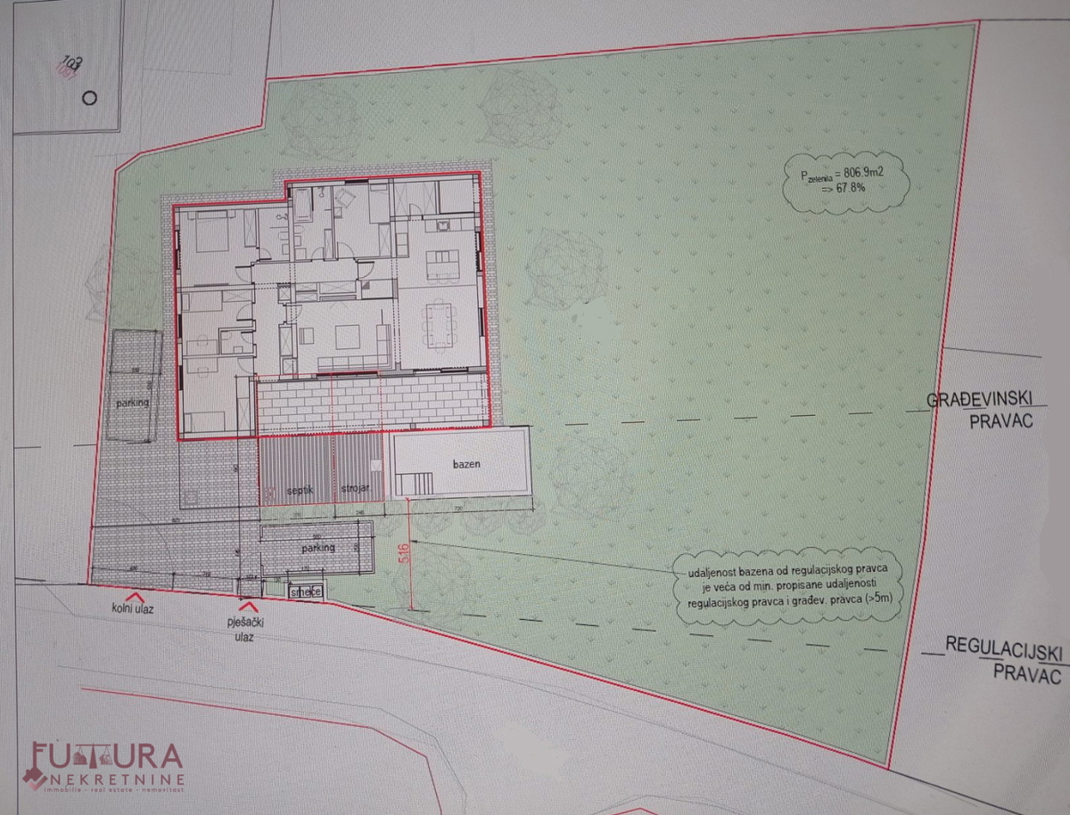 ZADAR - POLIČNIK, TERRENO EDIFICABILE 1189 M2, VENDITA, PROGETTI, PERMESSO, OCCASIONE!!