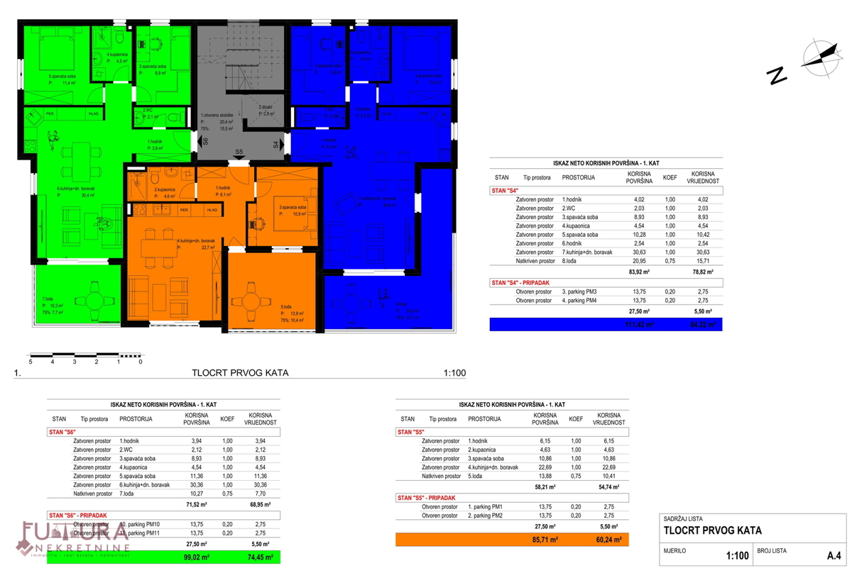 ZADAR - CRVENE KUĆE, APPARTAMENTO 84,32 M2, VENDITA, NUOVO, POSIZIONE!