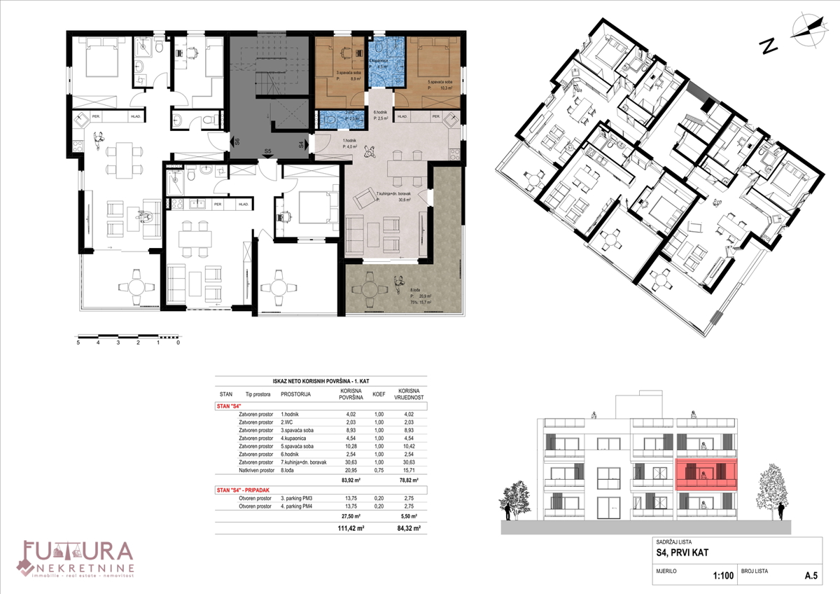 ZADAR - CRVENE KUĆE, APPARTAMENTO 84,32 M2, VENDITA, NUOVO, POSIZIONE!
