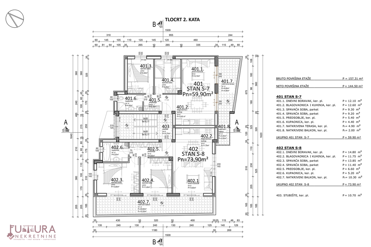 PAG - MANDRE, APPARTAMENTO 62,9 M2, VENDITA, NUOVO, VISTA, POSIZIONE!!