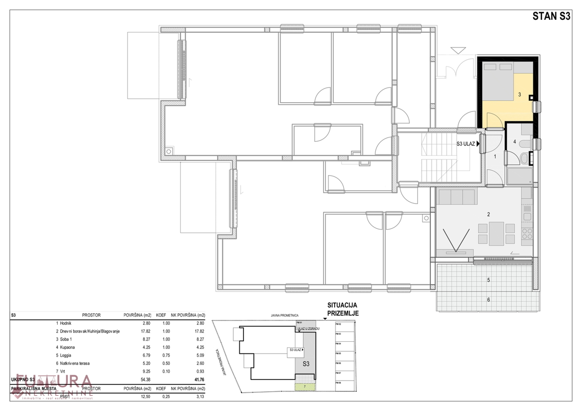 PAG - MANDRE, APPARTAMENTO 41,76 M2, VENDITA, PRIMA FILA, VISTA APERTA, GIARDINO!!