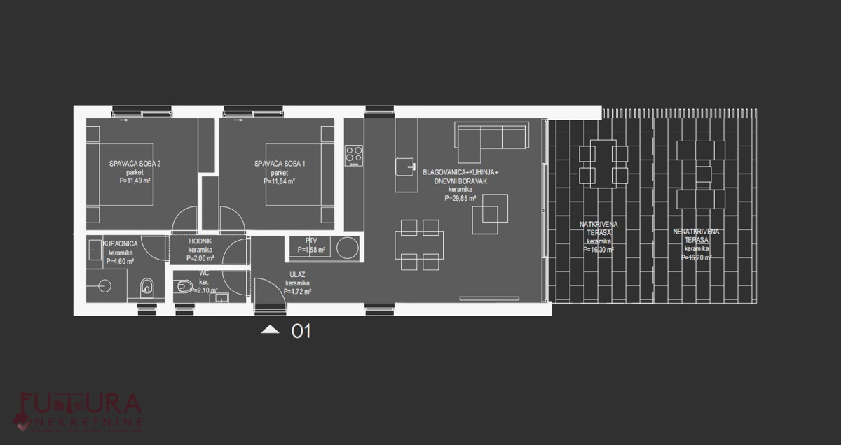 ZADAR - UGLJAN, APPARTAMENTO 100,68 M2, VENDITA, NUOVO, GIARDINO, PRIMA FILA, VISTA!!!