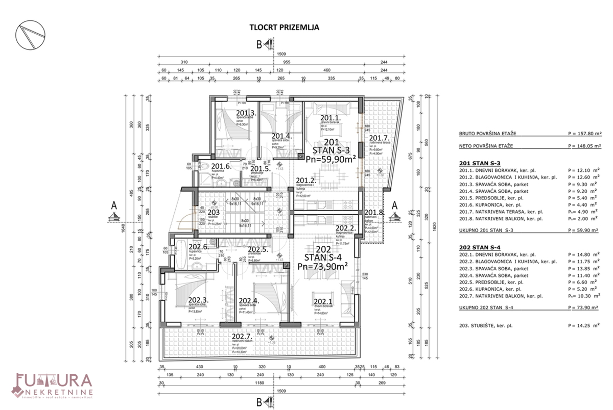 PAG - MANDRE, APPARTAMENTO 76,9 M2, VENDITA, NUOVO, POSIZIONE!!