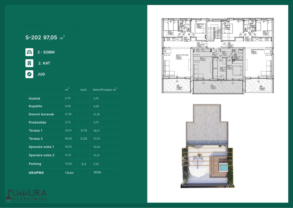 ZADAR - PRIVLAKA, APPARTAMENTO 97,05 M2, VENDITA, TERRAZZA PANORAMICA, VISTA, POSIZIONE!!!