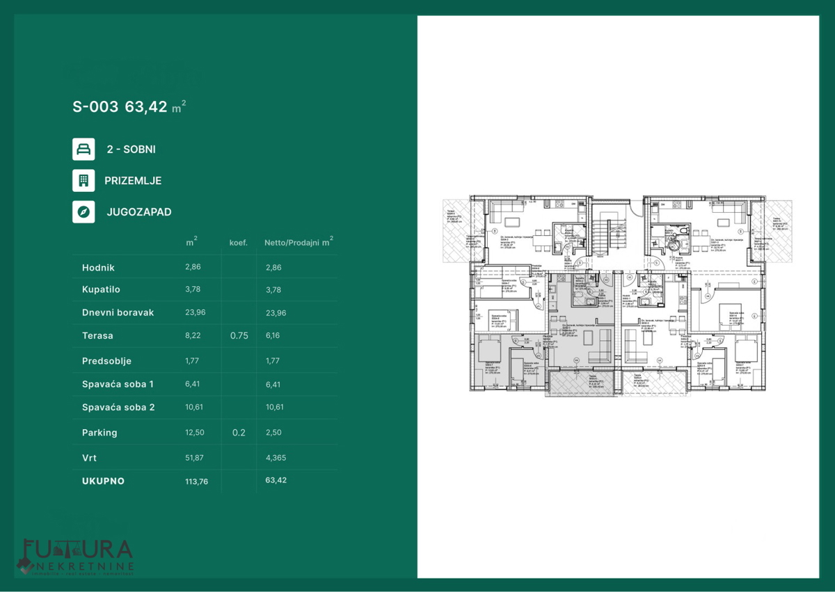 ZADAR - PRIVLAKA, APPARTAMENTO 63,42 M2, VENDITA, GIARDINO, NUOVO, POSIZIONE!!!