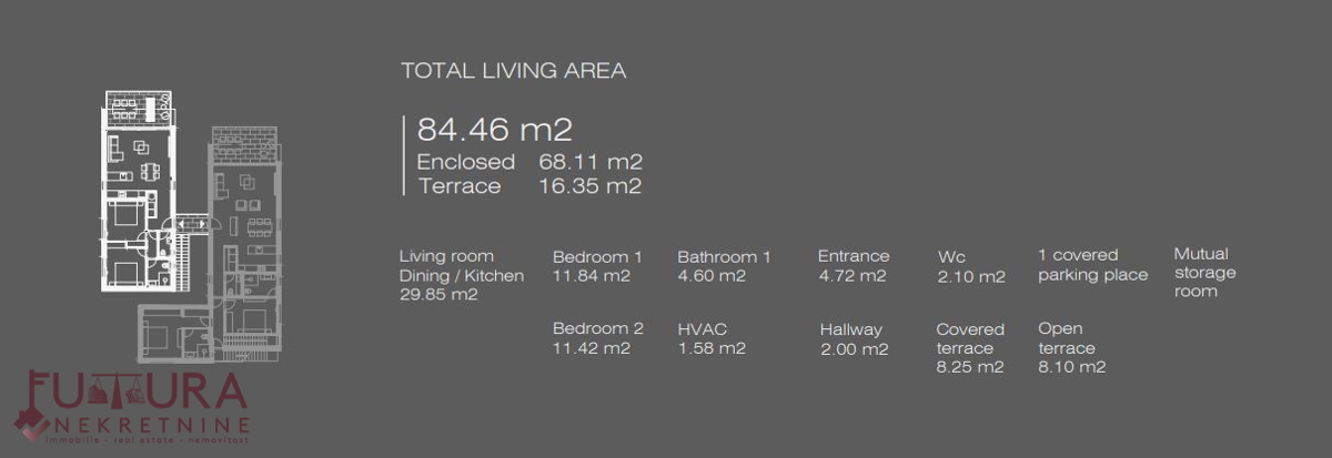 ZADAR - UGLJAN, APPARTAMENTO 84,46 M2, VENDITA, NUOVO, VISTA, PRIMA FILA!!!