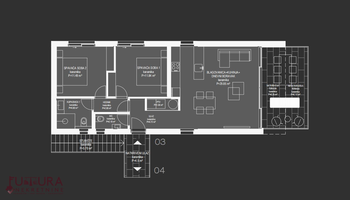 ZADAR - UGLJAN, APPARTAMENTO 84,46 M2, VENDITA, NUOVO, VISTA, PRIMA FILA!!!