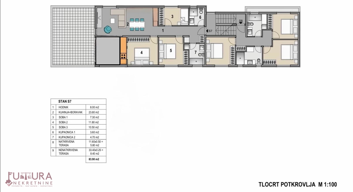 PAG - MANDRE, APPARTAMENTO 51,20 M2, VENDITA, VISTA, POSIZIONE, NUOVO!!!