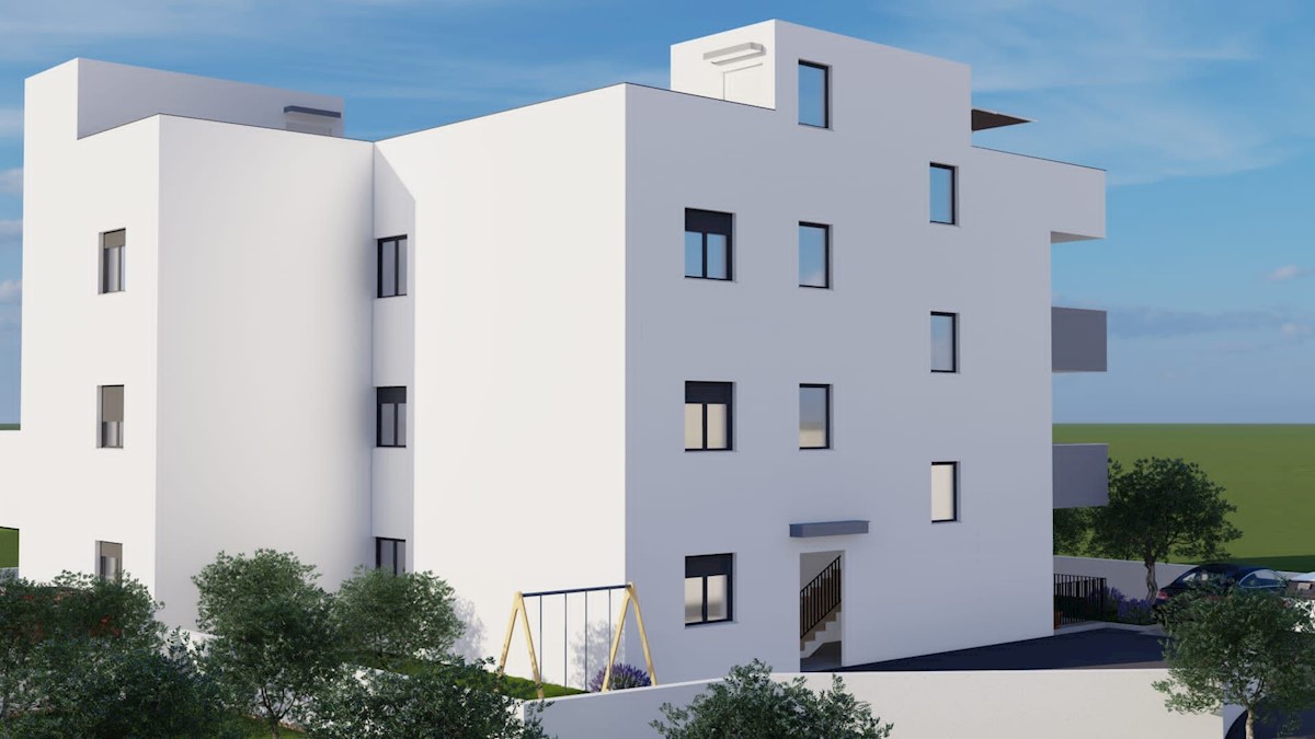 Attico di tre locali in un nuovo edificio a Kaštel Stari, esposto a ovest