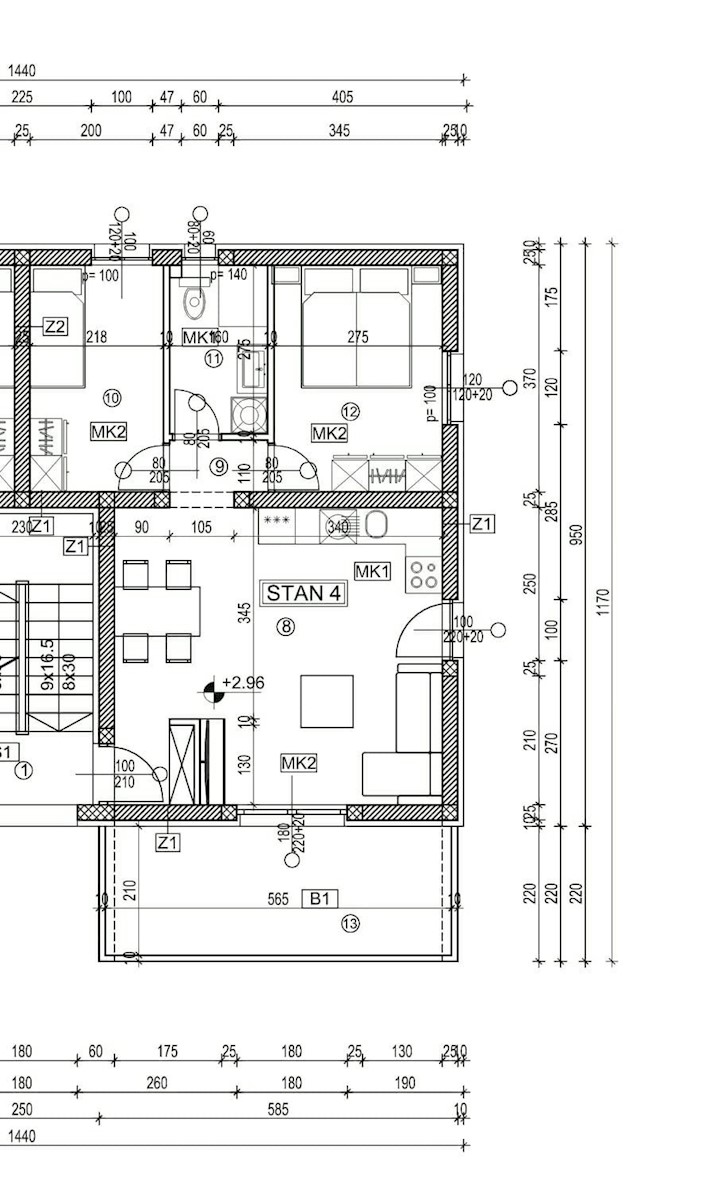 Bilocali in un nuovo edificio a Trogir