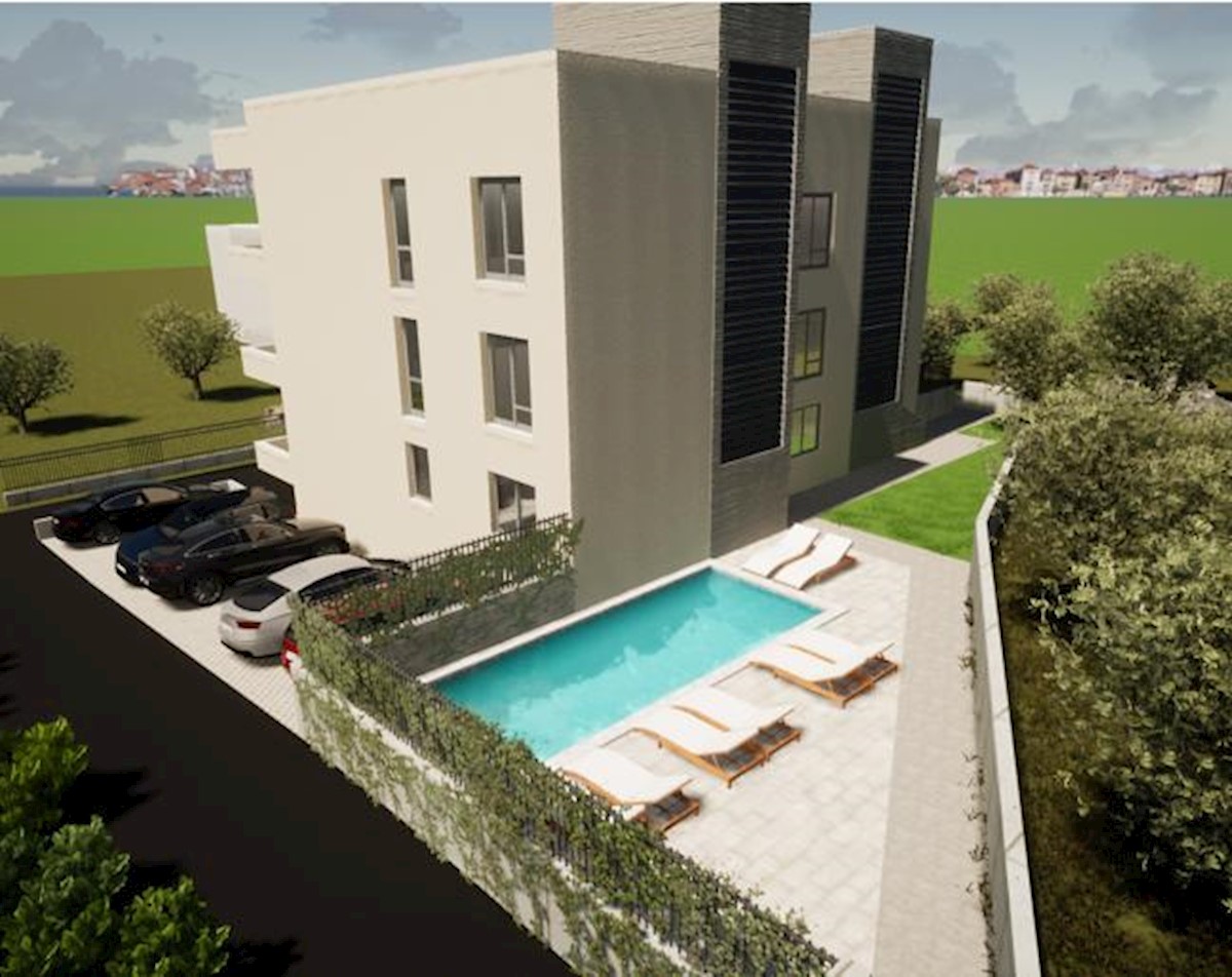 Bilocali con vista mare e piscina in un nuovo edificio, Okrug